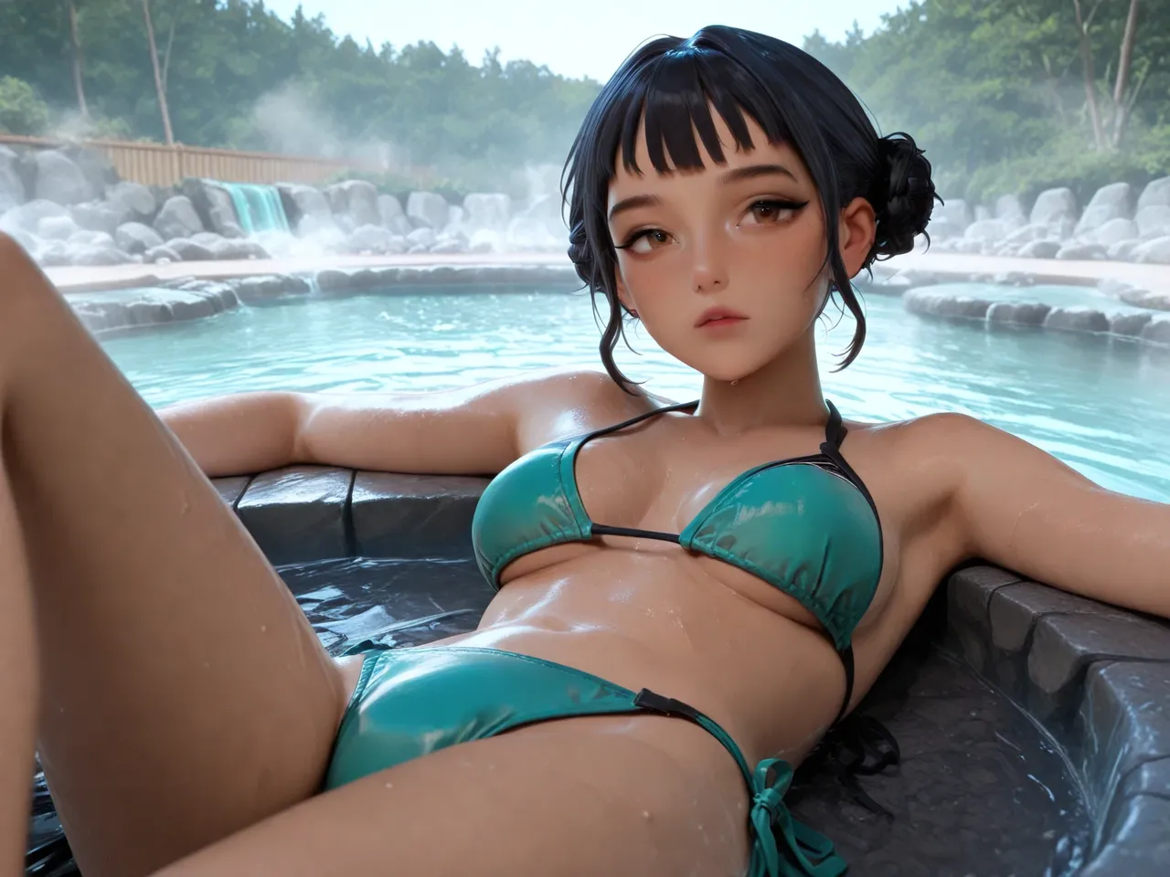 TrashGer Zoey kpop demon hunters jacuzzi MMF Threesome groupsex - Image 6