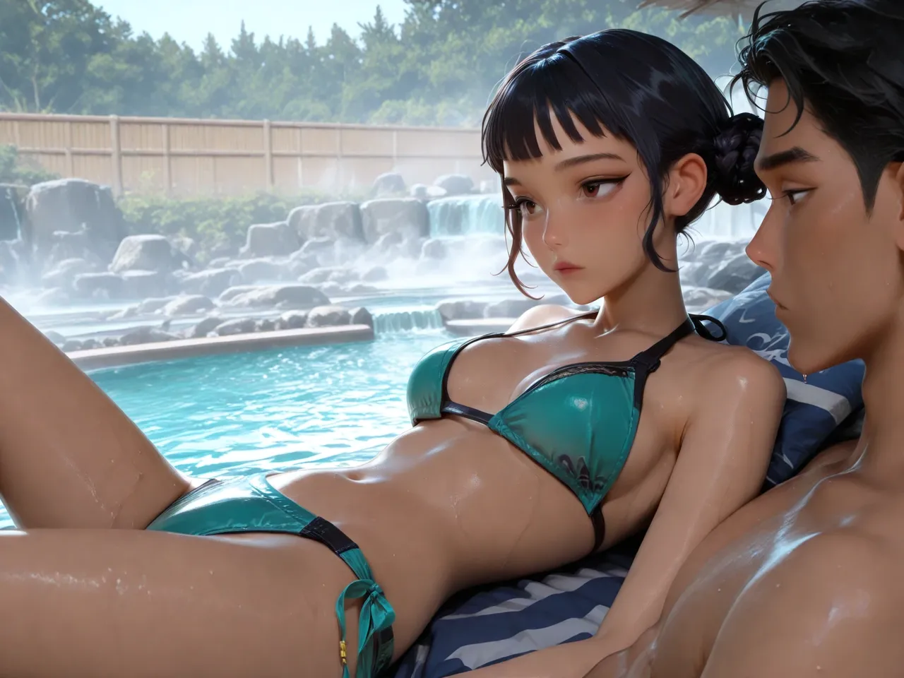 TrashGer Zoey kpop demon hunters jacuzzi MMF Threesome groupsex - Image 8