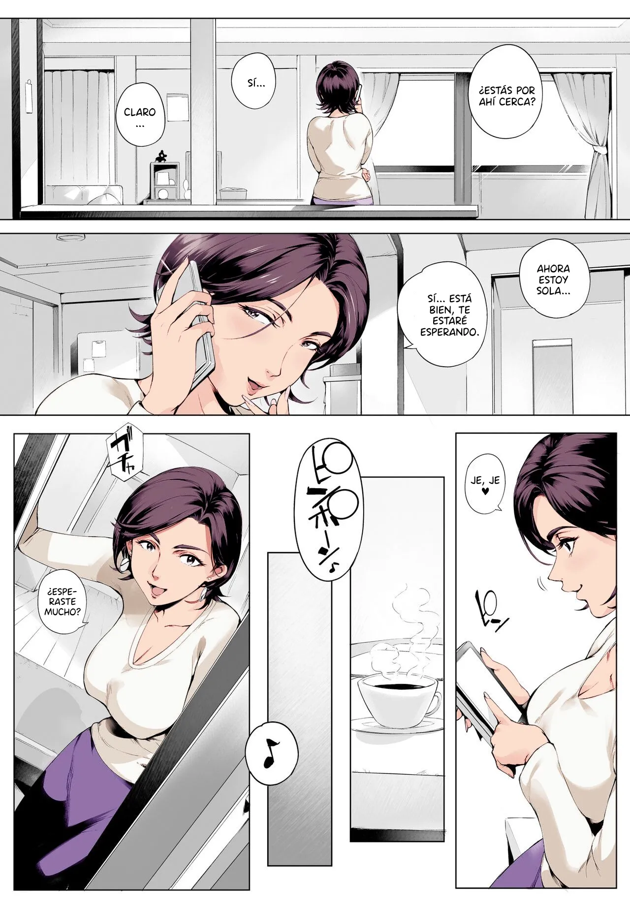 Vadass Oltlo Futei Koubizuma Honoka Hakkaku HenHonoka, la esposa infiel La caída de la máscara Spanish BigDaddy Scan Colorized - Image 5