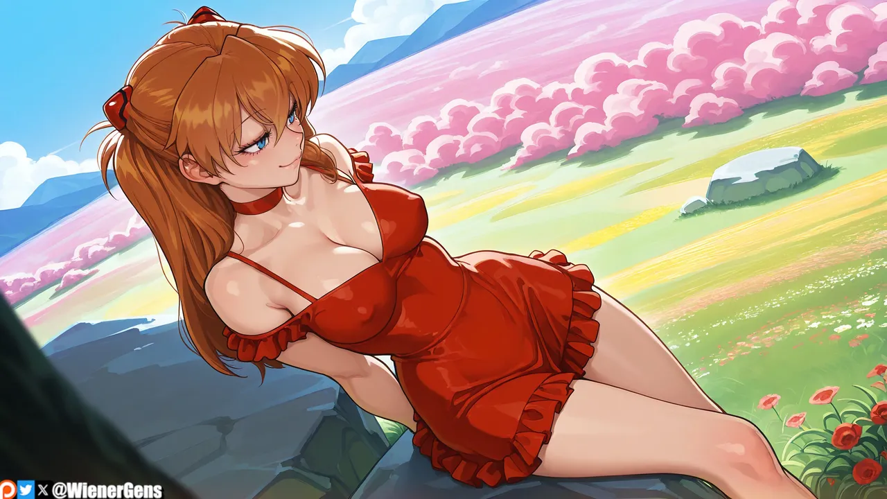 WienerGens Asuka frolics in the flowers Neon Genesis Evangelion - Image 4