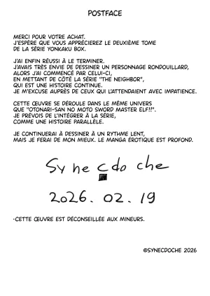 Yonkaku Box Synecdoche Yona Yona Okotteiru kono Rei Genshou wa, Otonari-san no Pocchari Mukuchi Elf-san no Sei de wa Nai LElfe voisine est responsable des phénomènes paranormaux qui se produisent chez moi chaque nuit French Lopxi - Page 22