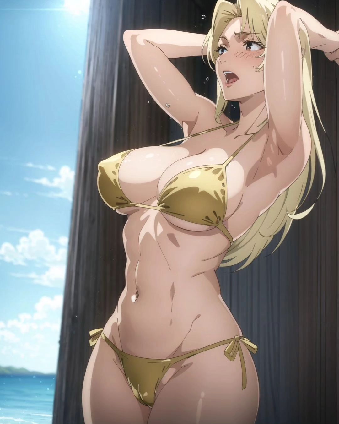 Yuki Tsukumo Gold Bikini - Image 11