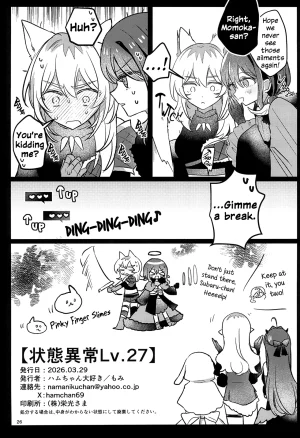 Zenbu Buchikome. 7 Hamu-chan Daisuki Momi Joutai Ijou Lv. 27 Status Ailment Lv. 27 Girls Band Cry English - Page 25